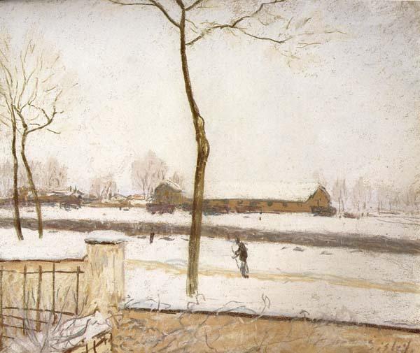Alfred Sisley Snow Scene,Moret Station Norge oil painting art